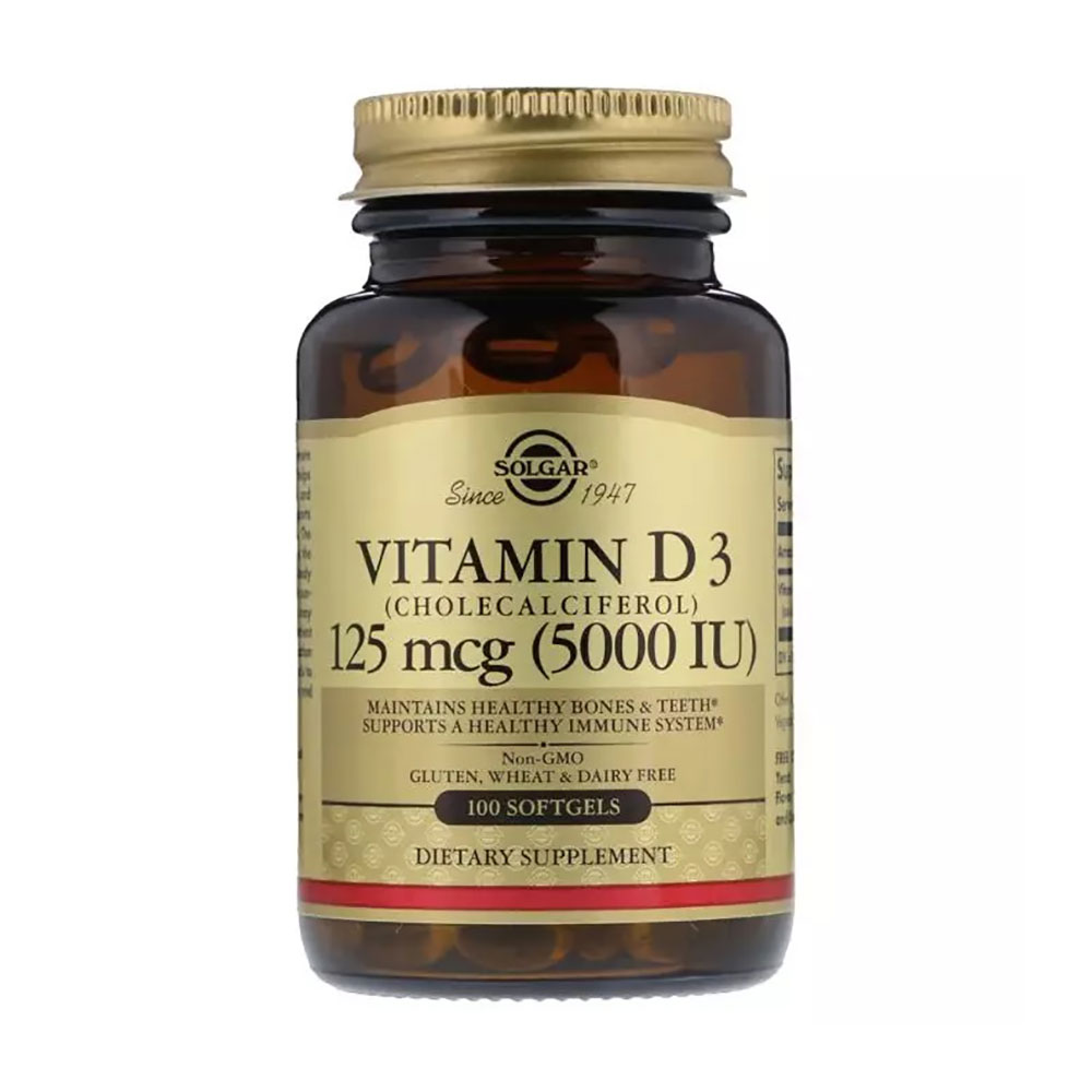 Вітамін Д3 Solgar Vitamin D3 5000 МО, 100 капсул